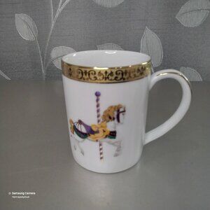 Vintage "GOLD BUFFET" CAROUSEL Mug by Royal Gallery in Shri Lanka Gold Trim GVC